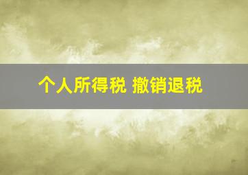 个人所得税 撤销退税